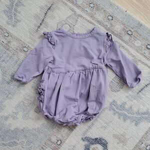Ruffle Butts Baby Girls Light Purple Frilly Long Sleeve Bodysuit Sz3-6m